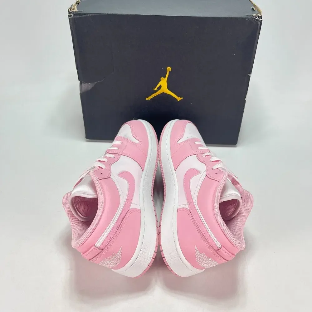 Nike Air Jordan 1 Low Medium Soft Pink White Sneakers 553560-614 Youth Size 4.5